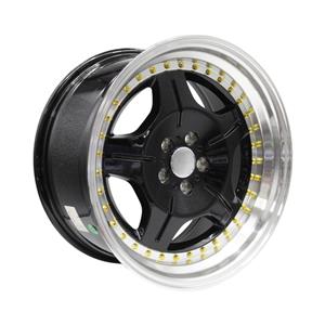 17″ ZAR-7869 5/100 Black with Gold Rivets Alloy Wheels