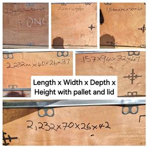 Oversized Shipping Crates For Sale 2.2m up to 2.5m Length different depths Jhb South