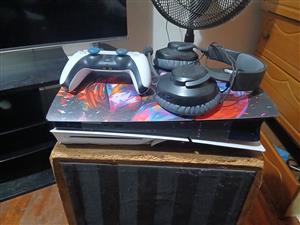 Playstation 5 disc edition 5 moths old 1 remote and JBL headphones  