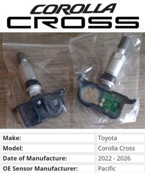 Toyota Corolla Cross TPMS tyre pressure monitor sensors and valves 