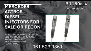 MERCEDES ACTROS DIESEL INJECTORS FOR SALE WITH TEST REPORTS 