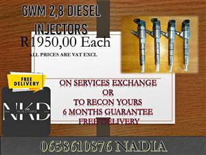 GWM 2.8 DIESEL INJECTORS FOR SALE/EXCHANGE OPTIONS