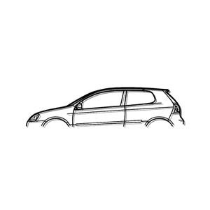 Steel Silhouette Wall Art - VW Golf Mk5 600X215X2MM