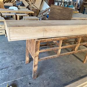Oak floating Tv unit