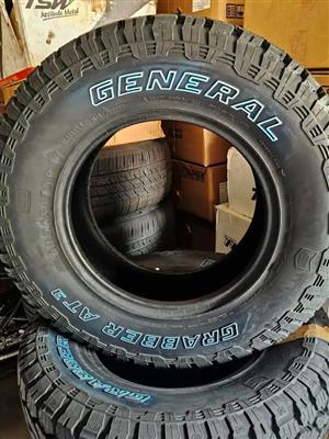 265/70/17 General Grabber AT3(white lettering) brand new set 