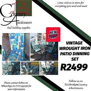 VINTAGE WROUGHT IRON PATIO DINNING SET