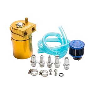 EPMAN - Universal Aluminum Oil Catch Tank Can Reservoir Tank + Breather Filter (Gold)