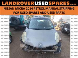 Nissan Micra 2014 petrol manual stripping for used spares and used parts