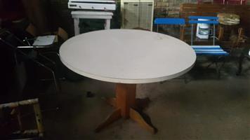 White top round table