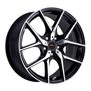 16″ A-Line Tatum 5/108 Black Machine Face Alloy Wheels