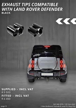 Exhaust Tips compatible with Land Rover Defender - fitted