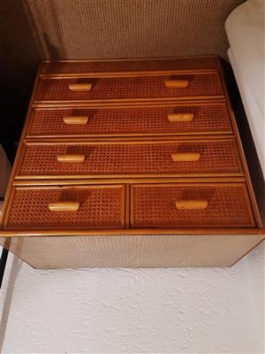 Cane drawers cabinet