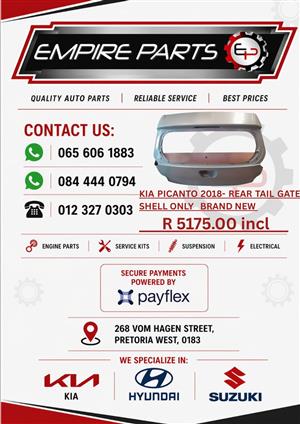 KIA PICANTO 2018- REAR TAIL GATE SHELL ONLY NEW FOR SALE