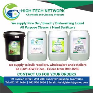 Pine Gel / Bleach / Dishwashing Liquid All Purpose Cleaner / Hand Sanitizers 