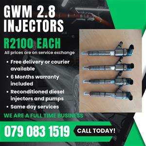 GWM 2.8 INJECTORS FOR SALE WITH WARRANTY INCLUDED 