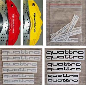 Audi Quattro brake caliper stickers decals sets