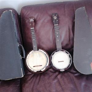 2 banjoleles vintage instruments