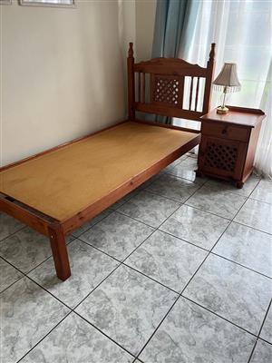 Furniture single pine wooden bed set