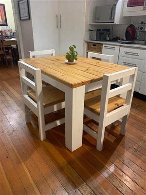 4 seater pine dining table