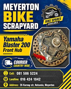 Yamaha Blaster 200 front hub. Meyerton Bike Scrapyard. New and secondhand spares. 