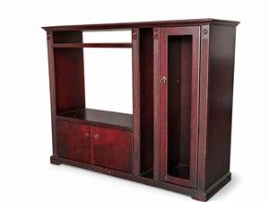 Solid Mahogany-Finish Wooden Wall Unit & TV Stand (Excellent Condition)