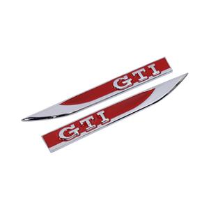 GTD Fender Badges - Chrome & Red (14×1.5cm)