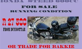 Honda steed 600 cc for sale . In running condition from Dunnottar / gauteng