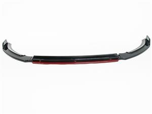 VW Polo AW 2018+ 4pc Gloss Black Front Spoiler with red lip