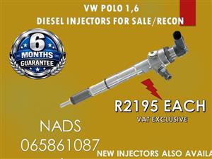 VW POLO 1.6 DIESEL INJECTORS FOR SALE OR TO RECON