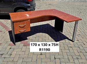 OFFICE LSHAPE DESK WITH DRAWERS