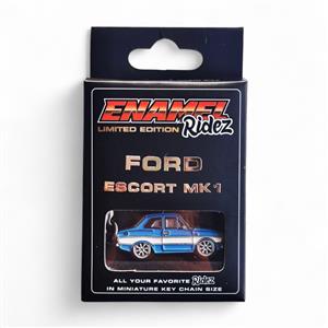 Ford Escort MK1 Blue & White - Die-Cast Enamel Keychain