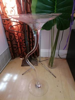 Huge martini style glass vase