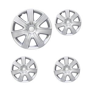 14″ Satin Silver & Silver Cabon Fibre Design Wheel Caps  (Set of 4)