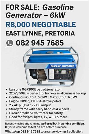 Gasoline Generator – 6kW