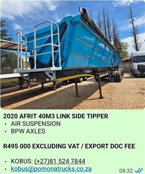 2020 AFRIT 40M3 LINK SIDE TIPPER