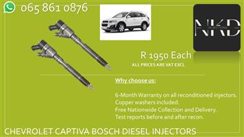 Chevrolet Captiva diesel injectors for sale on exchange or recon the originals 