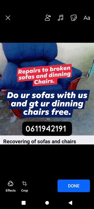 Upholstery and recovery of sofas
