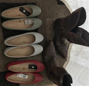 Ariat Brown real leather boots + 3x pairs of ballet shoes
