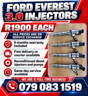 FORD EVEREST 3.0 INJECTORS FOR SALE WITH WARRANTY 