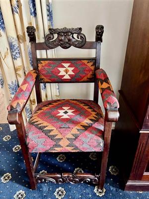 Carved antique wooden chair