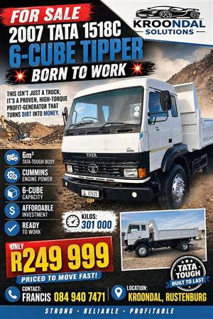 2007 Tata 1518 C 6 cube tipper