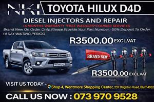 Toyota Hilux D4D(Brand New)Diesel Fuel Injectors 