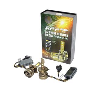 H7 R80-Series LED Smart Headlight Bulbs with App Control - Adjustable Color Temperature (3000-6000k)