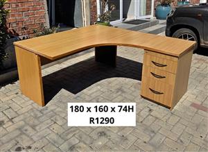 OFFICE LSHAPE DESK WITH DRAWERS