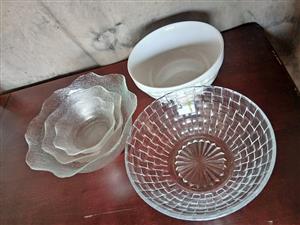 salad and snacks serving bowls