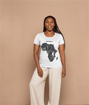 Africa white tshirt for woman