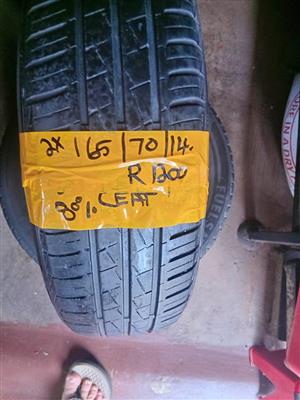 2x Ceat tyres 14 inch 80%