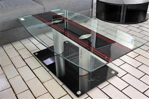BLACK GLASS COFFEE TABLE S066813A