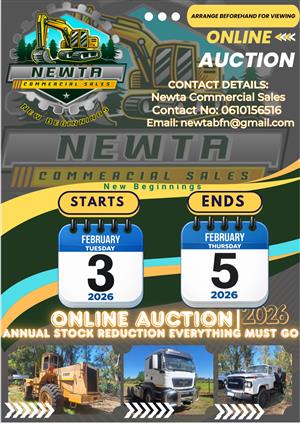 Newta Online Auction Next Auction Is 3-5 February 2026