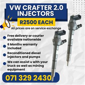 VW CRAFTER 2.0 INJECTORS FOR SALE WITH WARRANTY 